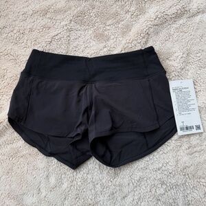 Lululemon Black Speed Up LR Short 2.5" Lined Size 2 NWT